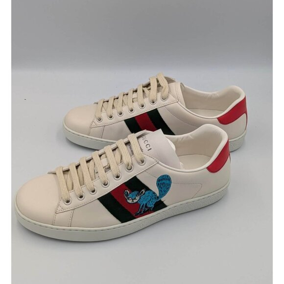 Gucci X White Men’s Leather Freya Hartas Ace Embroidered Leather Sneakers UK6.5 - Picture 3 of 11